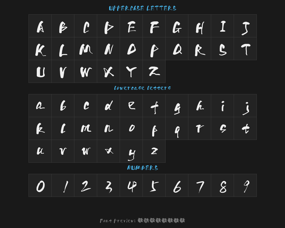 " "字 妙笔海 Hand Script.ttfPreview
