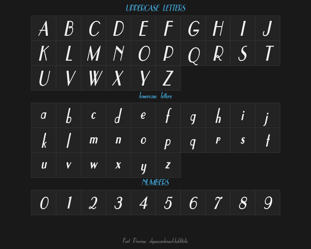 elyseecondensed-bolditalicPreview