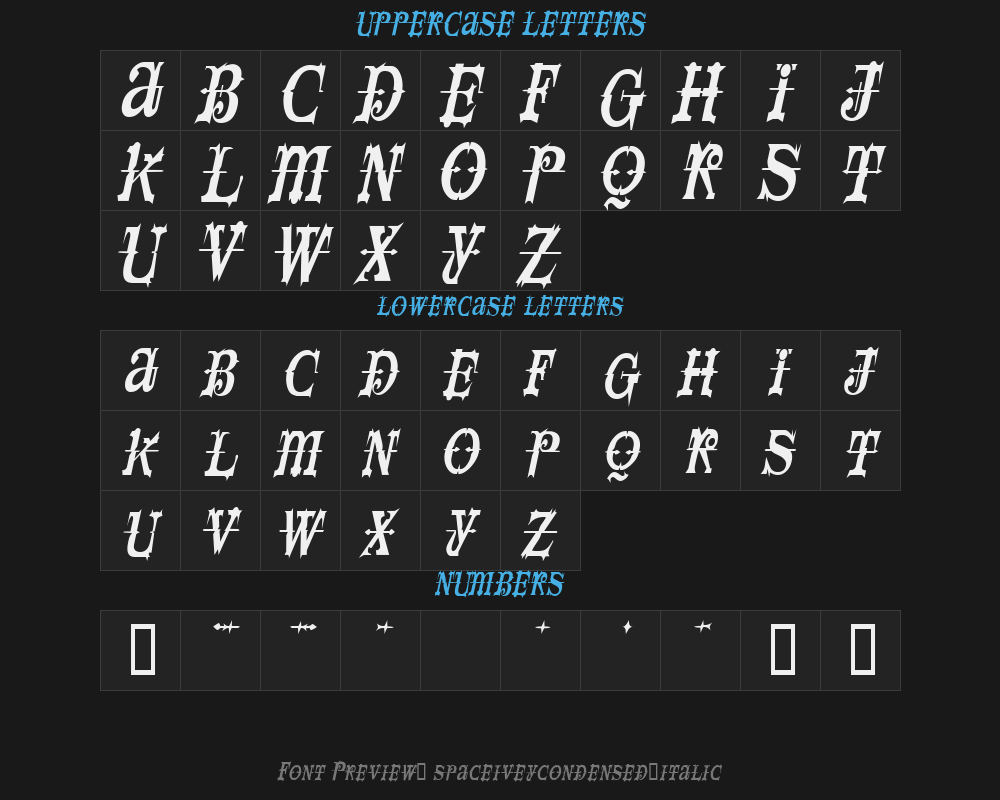 spaceiveycondensed-italicPreview