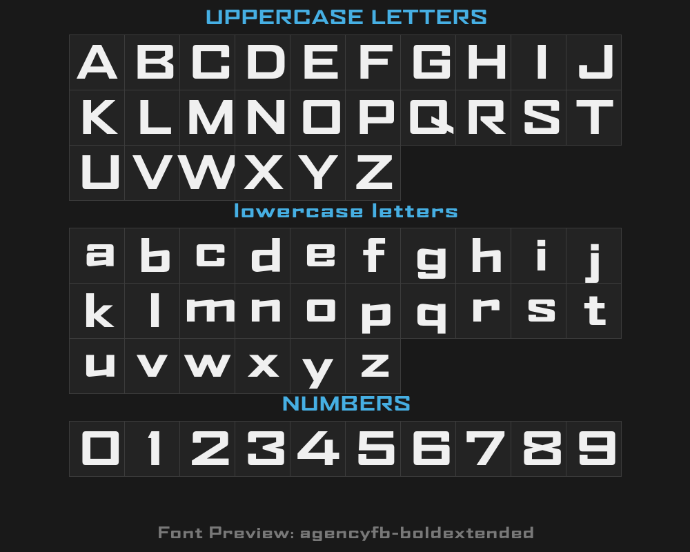 agencyfb-boldextendedPreview