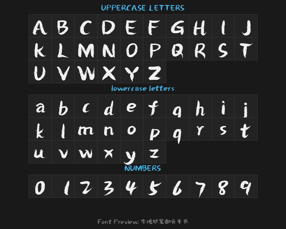 " Zhi Miaobi, Handwritten by Yuyun.ttfPreview