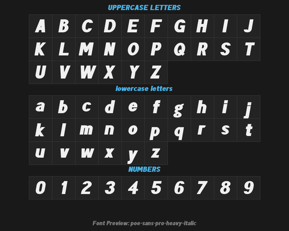 poe-sans-pro-heavy-italicPreview