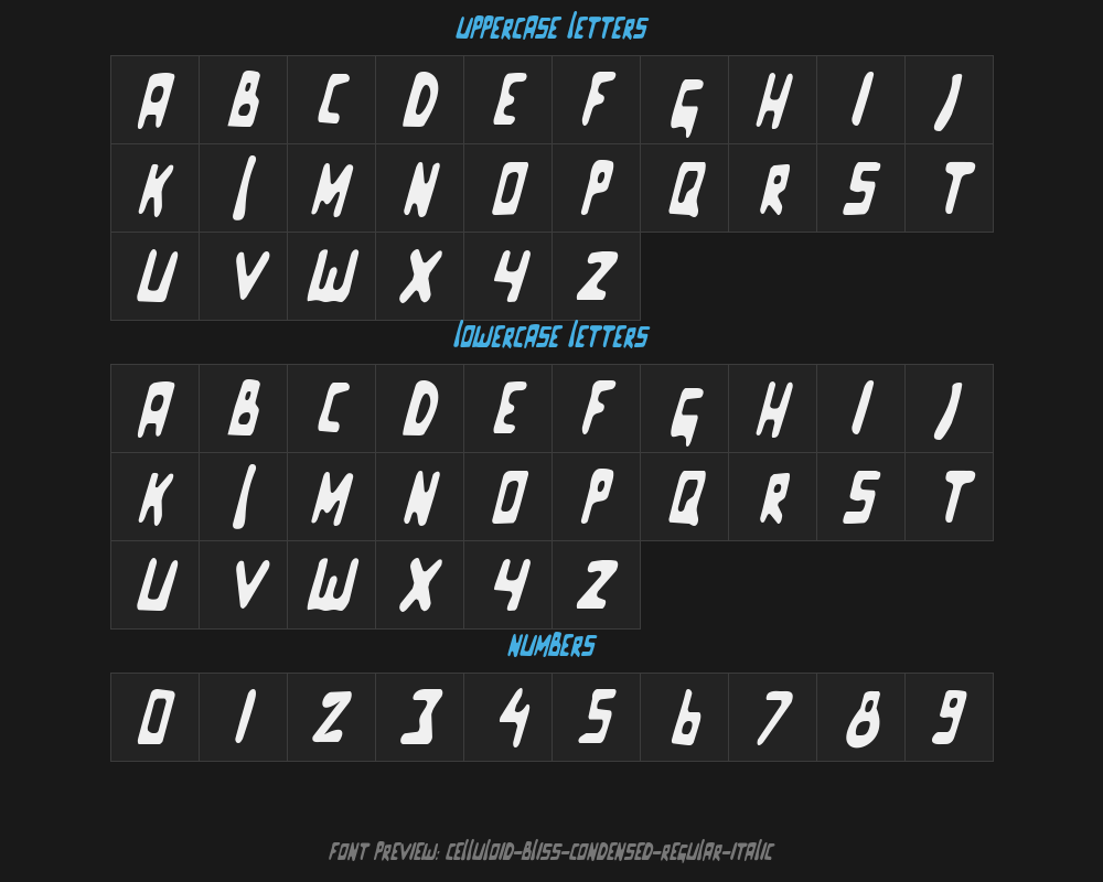 celluloid-bliss-condensed-regular-italicPreview image