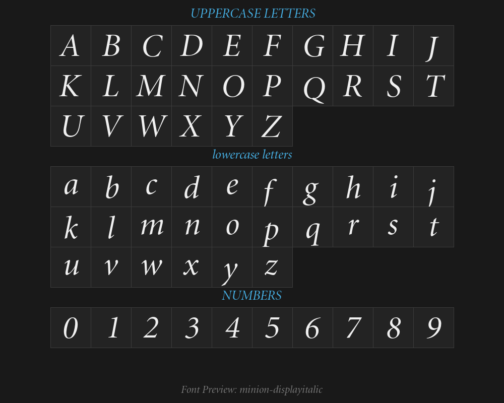 minion-displayitalicPreview