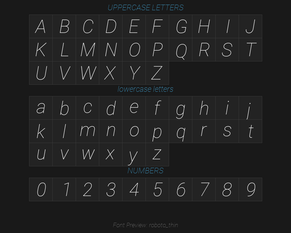 roboto_thinPreview
