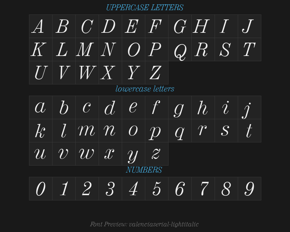 valenciaserial-lightitalicPreview