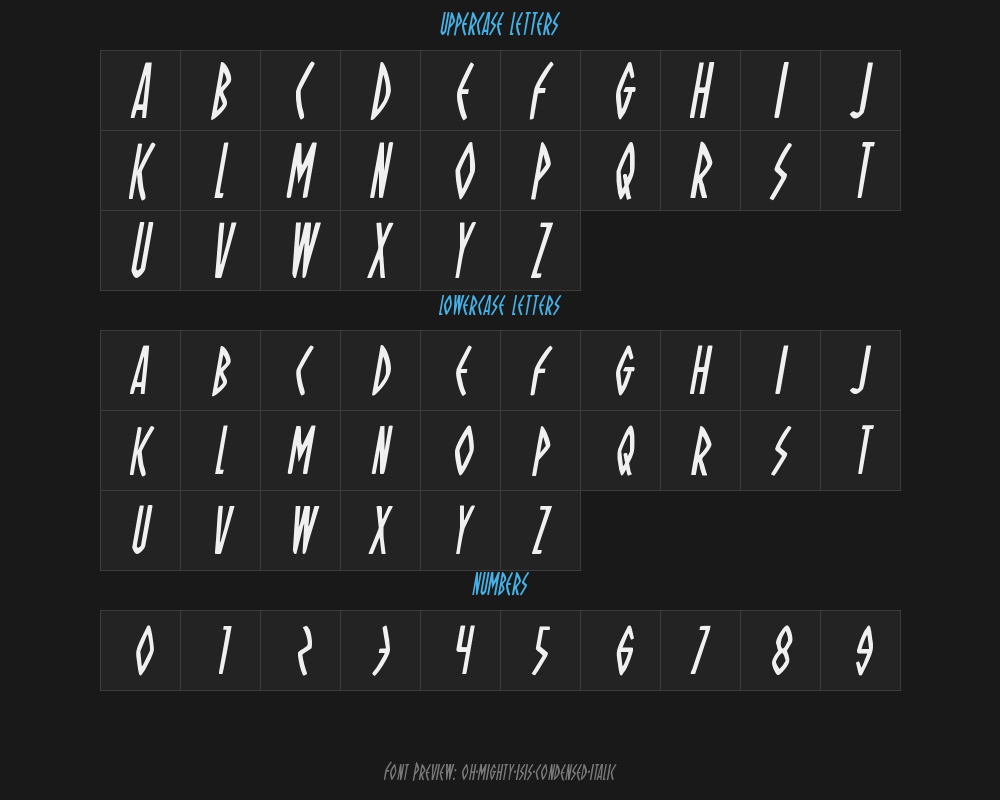 oh-mighty-isis-condensed-italicPreview