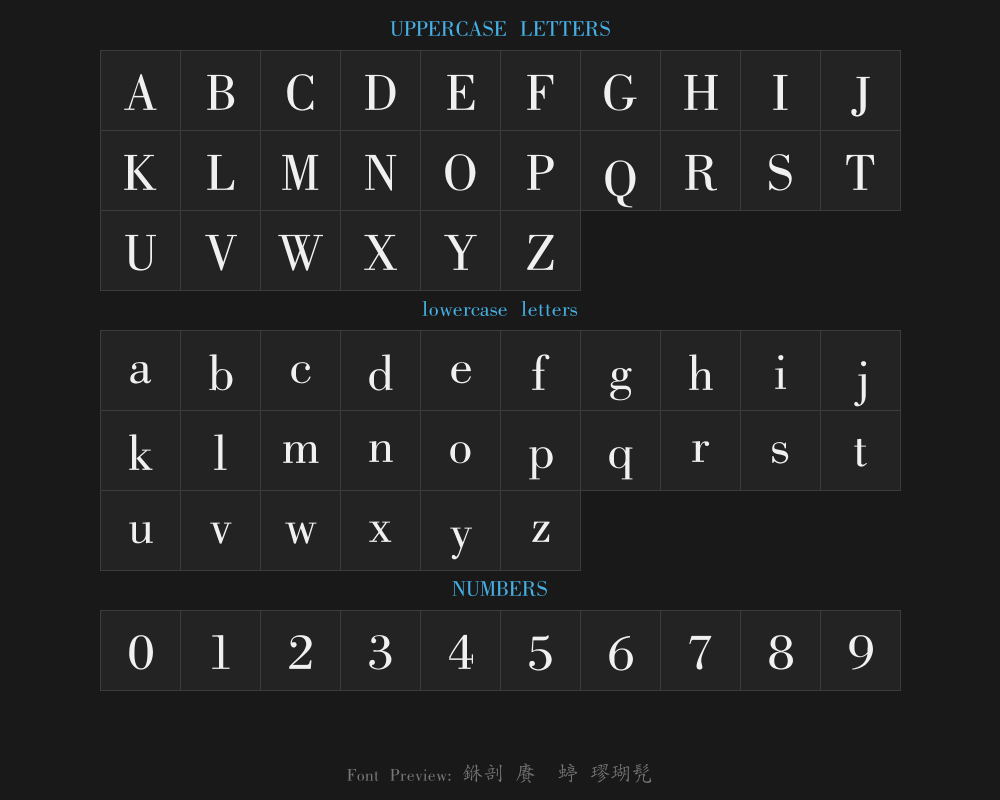 Chinese dragon Fine Regular script.ttfPreview