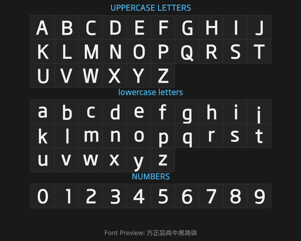 Fangzhengpin Shangzhonghei Simplified Chinese.ttfPreview