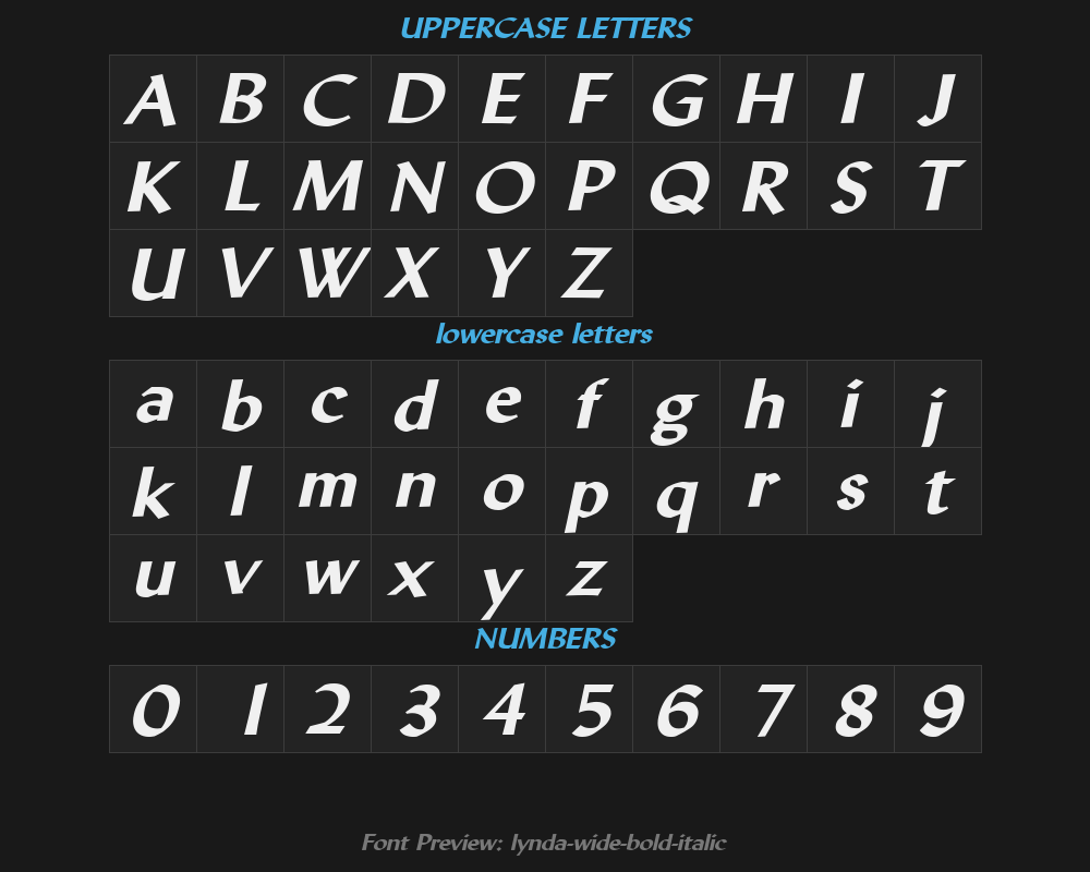lynda-wide-bold-italicPreview