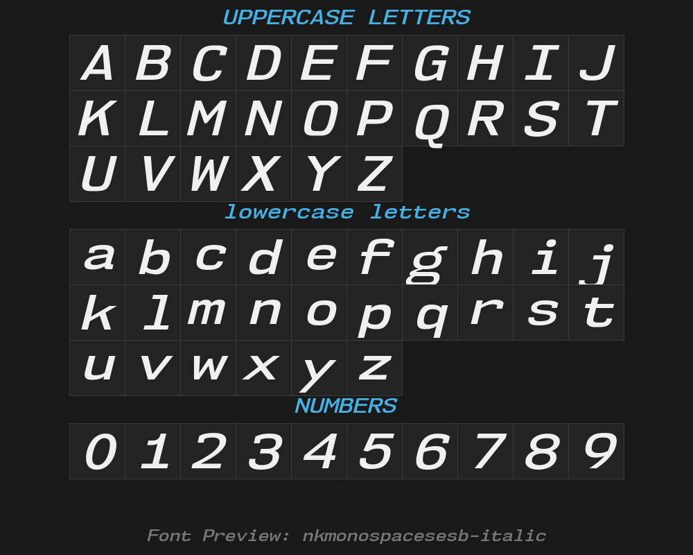 nk57monospacesesb-italicPreview