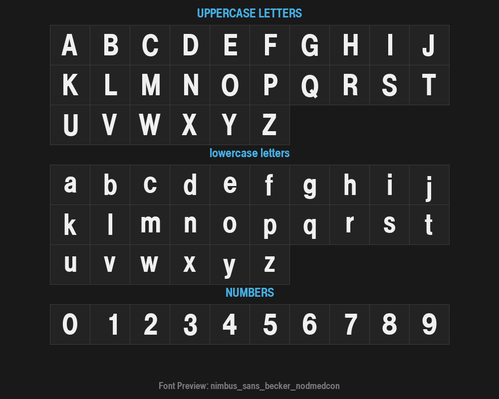 nimbus_sans_becker_no4dmedconPreview