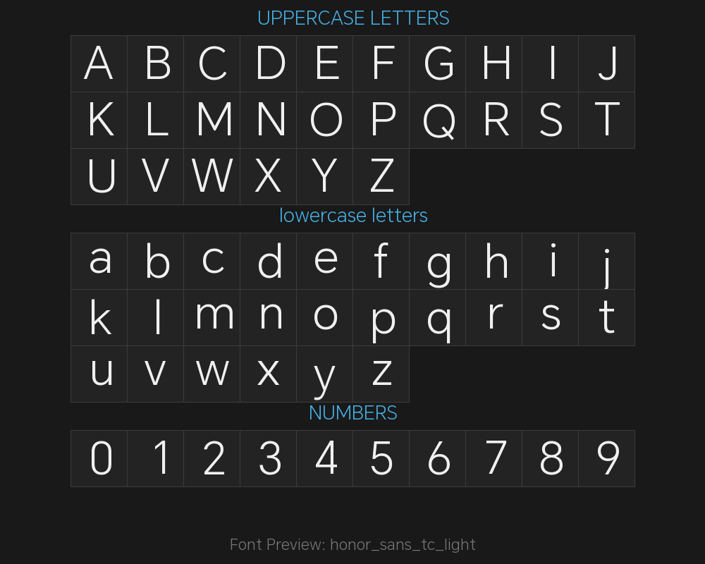 honor_sans_tc_lightPreview