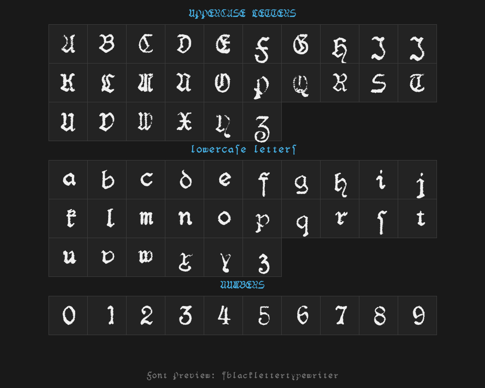 f25blacklettertypewriterPreview