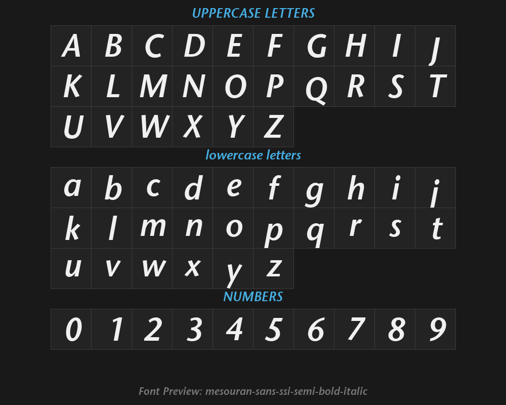 mesouran-sans-ssi-semi-bold-italicPreview