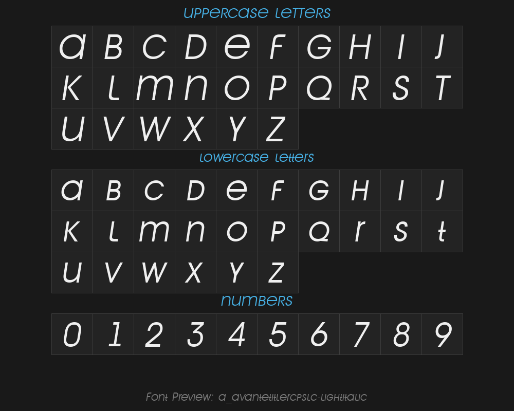 a_avantetitlercpslc-lightitalicPreview
