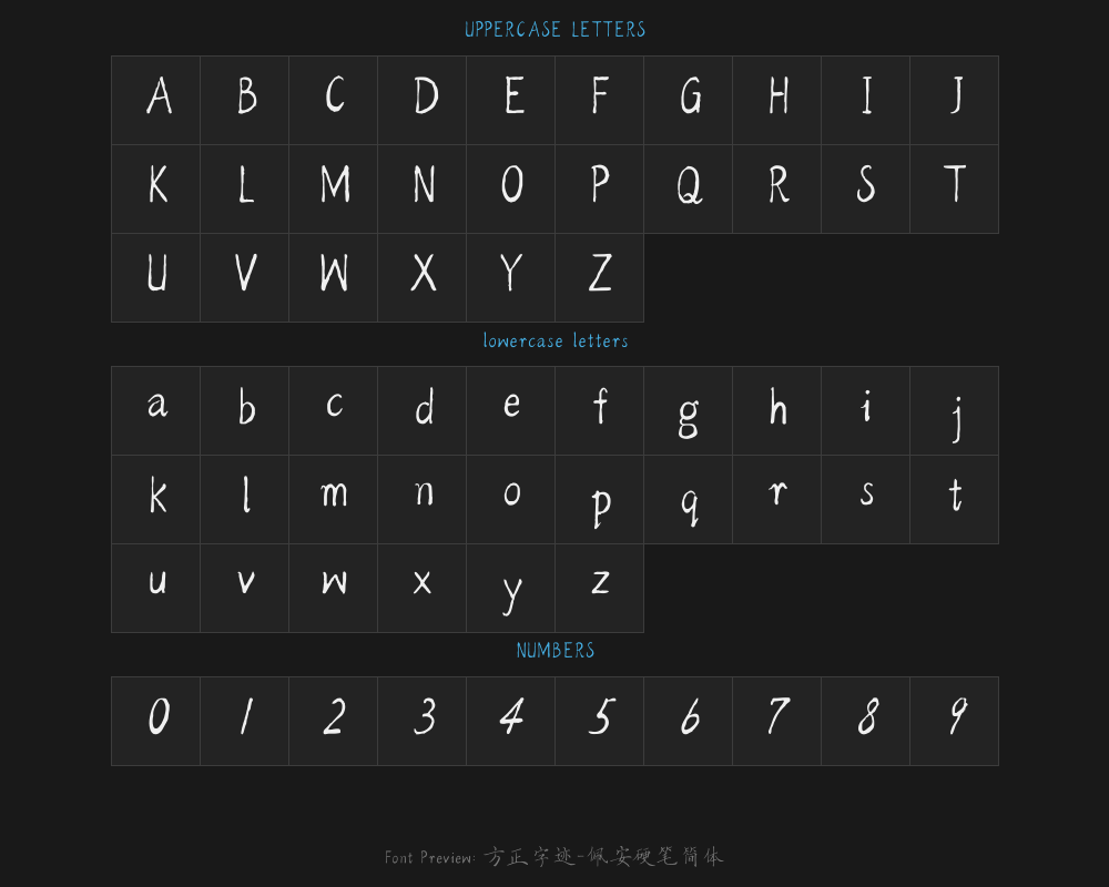 Square Handwriting - Pei An Hard Pen SimplifiedPreview