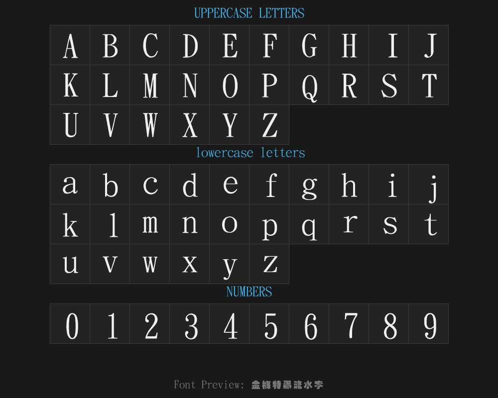 Kimet black flowing typefacePreview