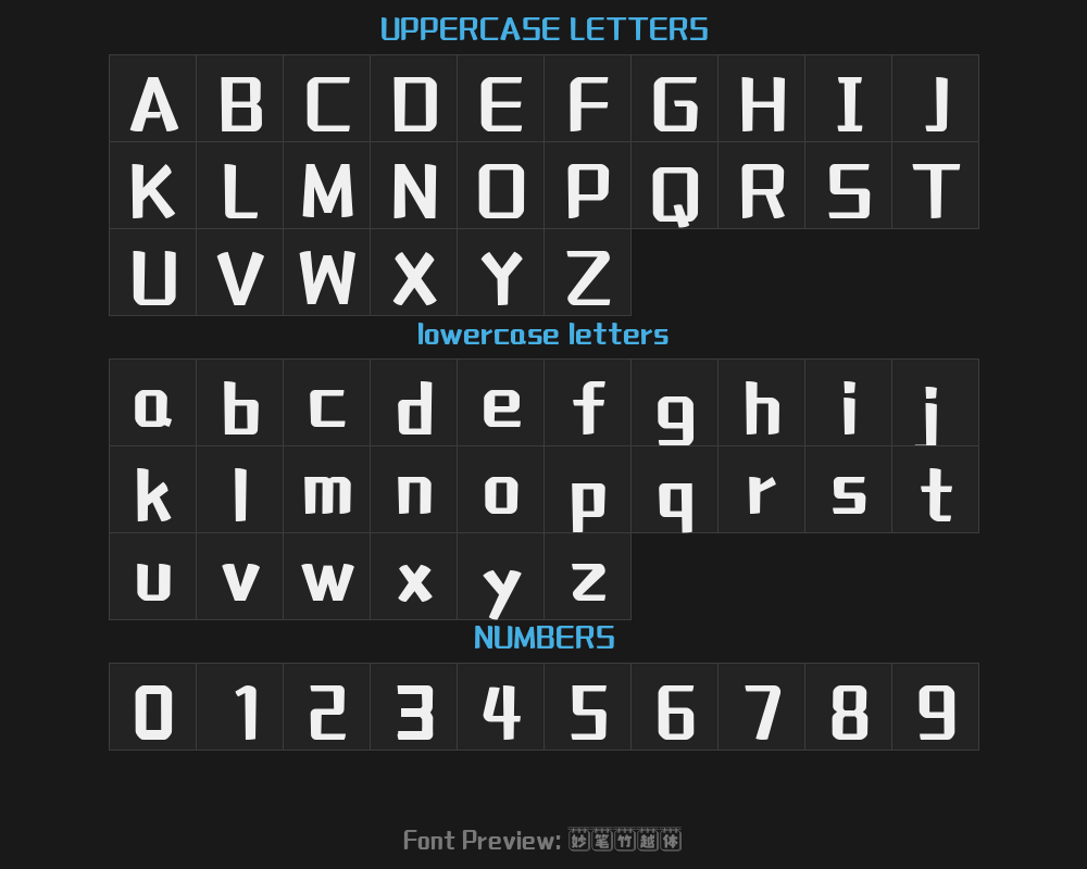 "Miao Bi Zhu Yue type.ttfPreview