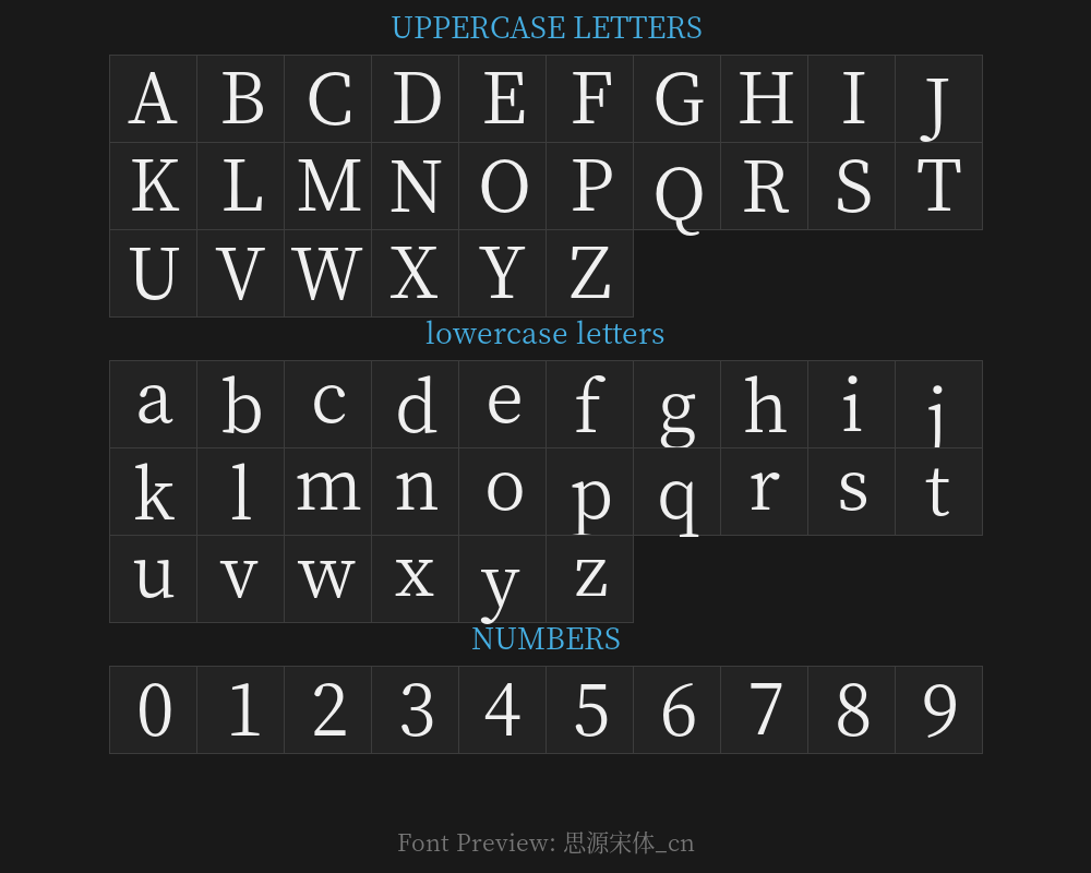 Source Song typeface _cnPreview