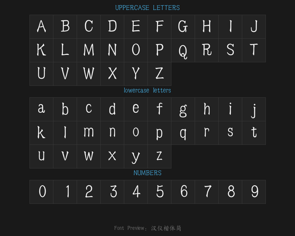 Han Yi Kai Typeface SimplifiedPreview