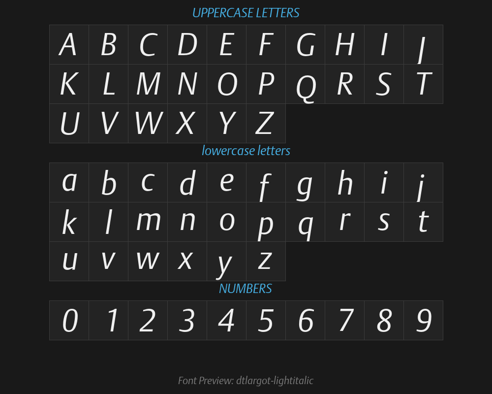dtlargot-lightitalicPreview