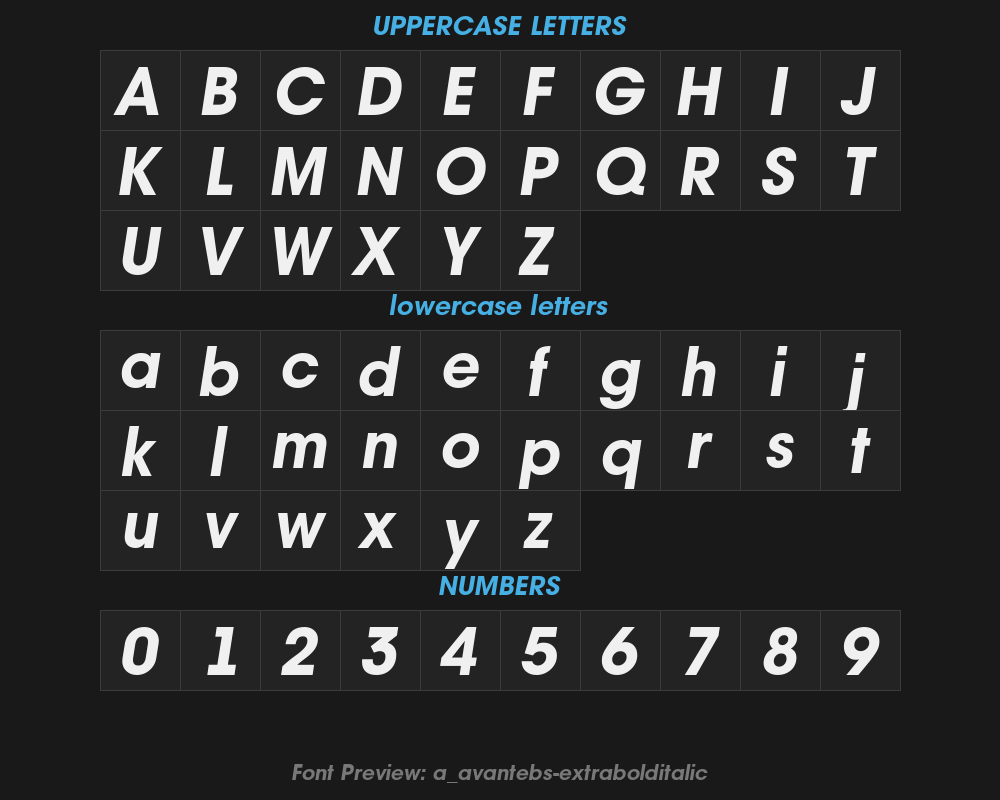 a_avantebs-extrabolditalicPreview image