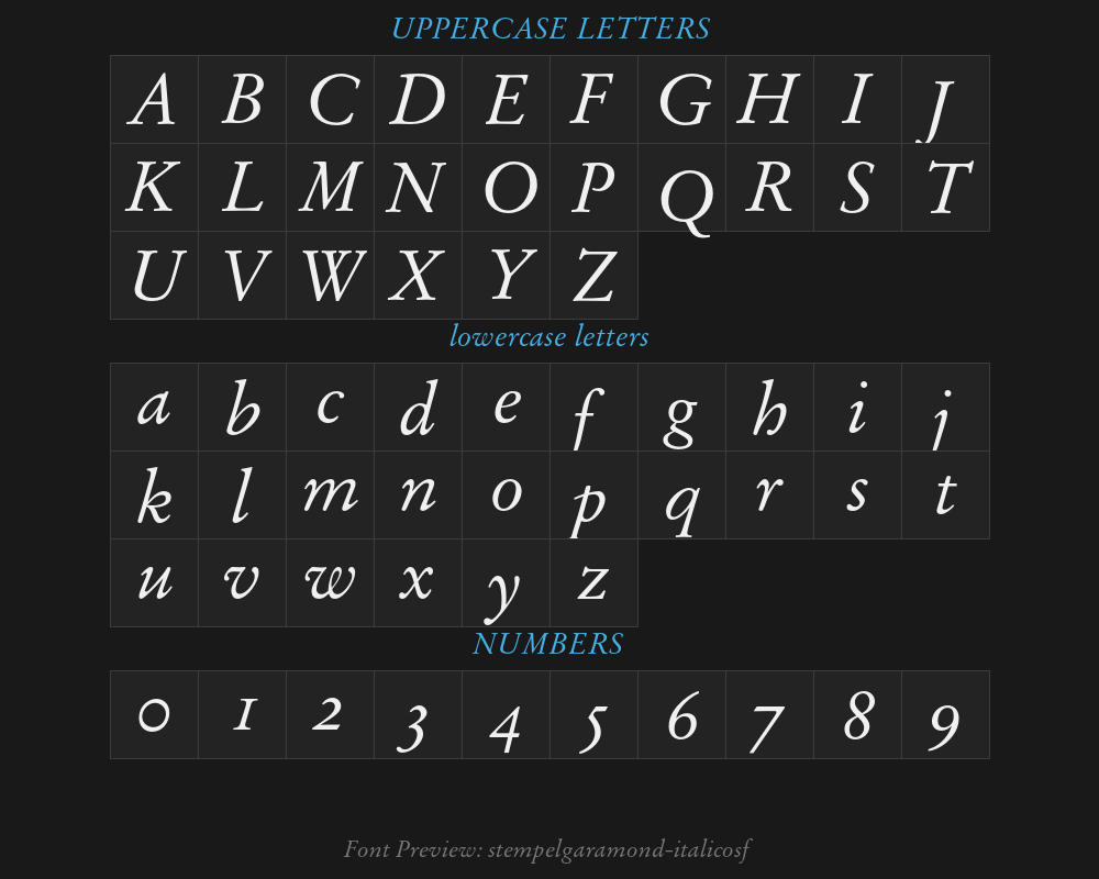 stempelgaramond-italicosfPreview