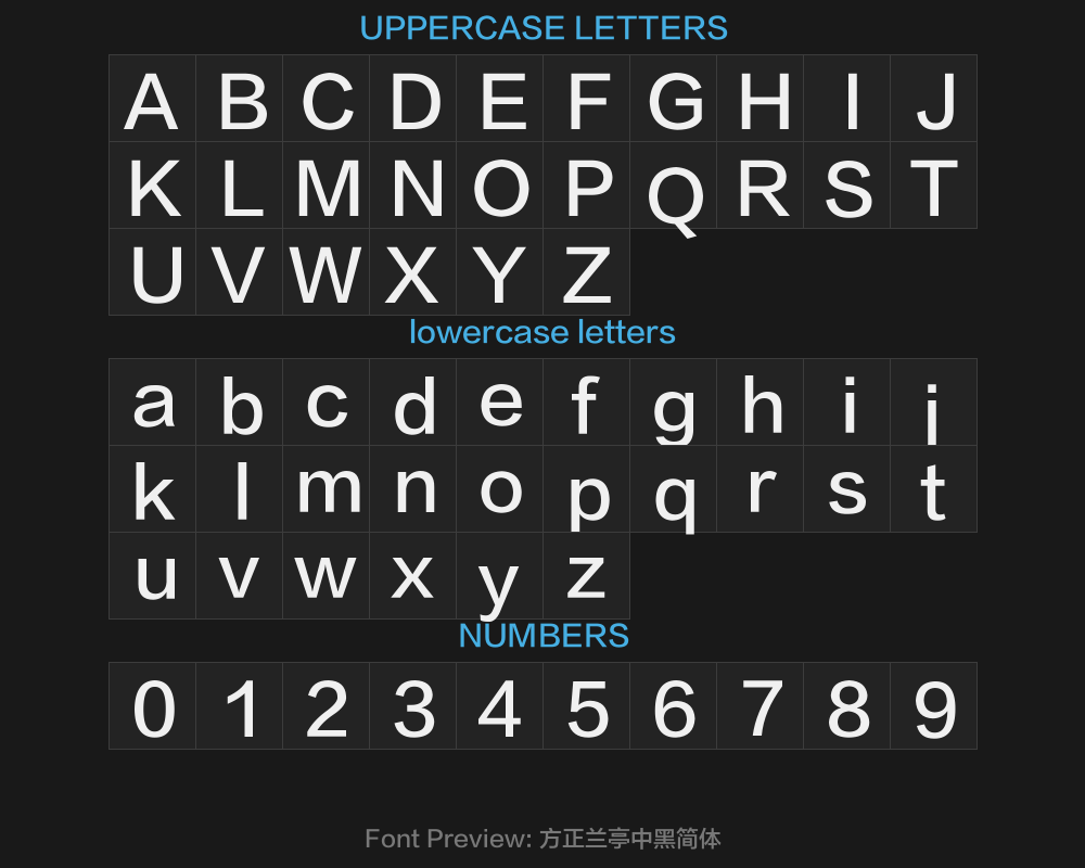 Fangzheng Lanting Chinese Black Simplified typePreview