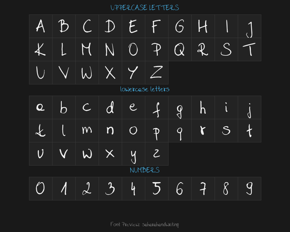 saharahandwritingPreview