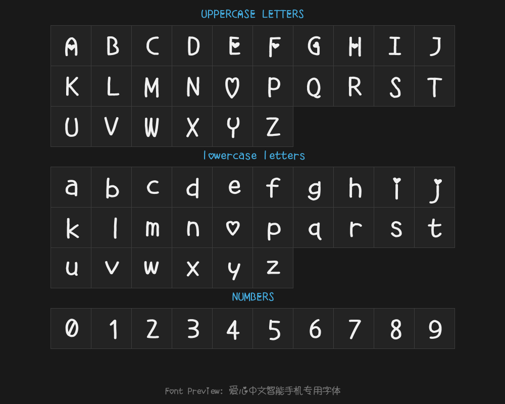 Love Chinese special Font for SmartphonesPreview