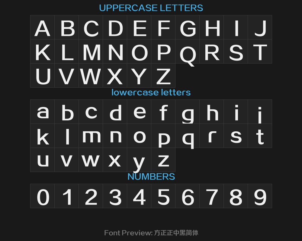 Square Central Black simplified typePreview