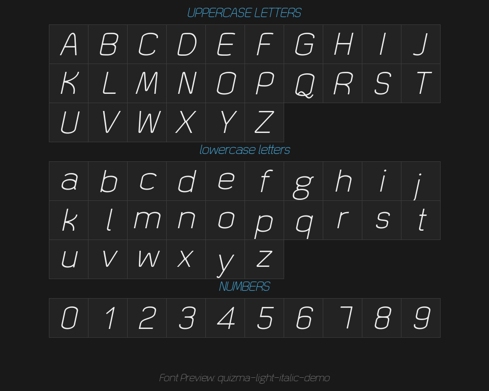 quizma-light-italic-demoPreview