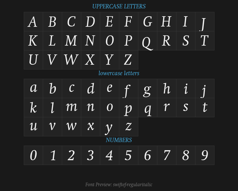 swiftef-regularitalicPreview