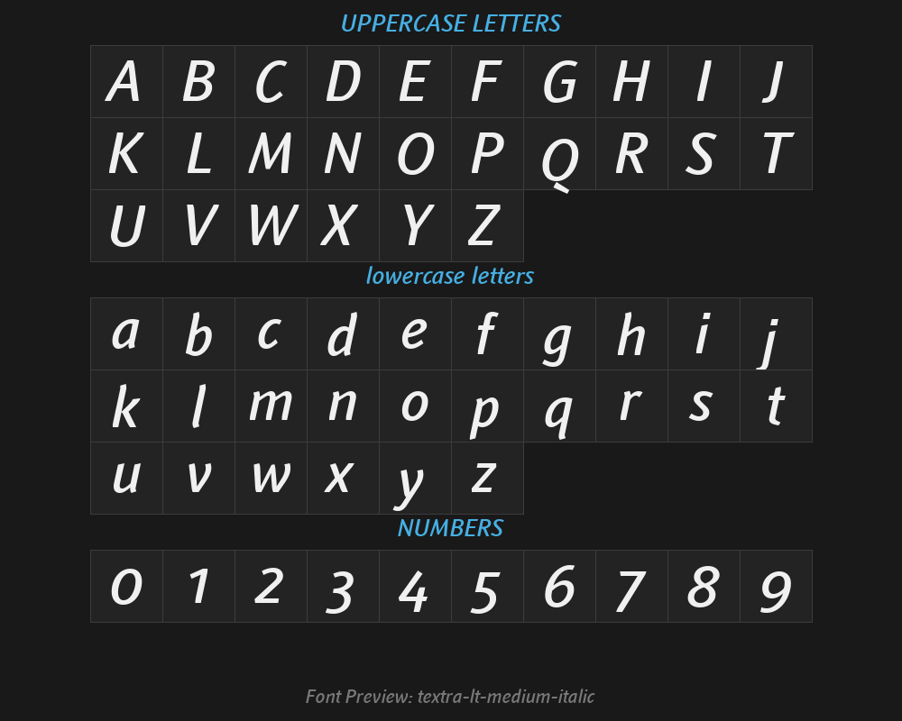 textra-lt-medium-italicPreview