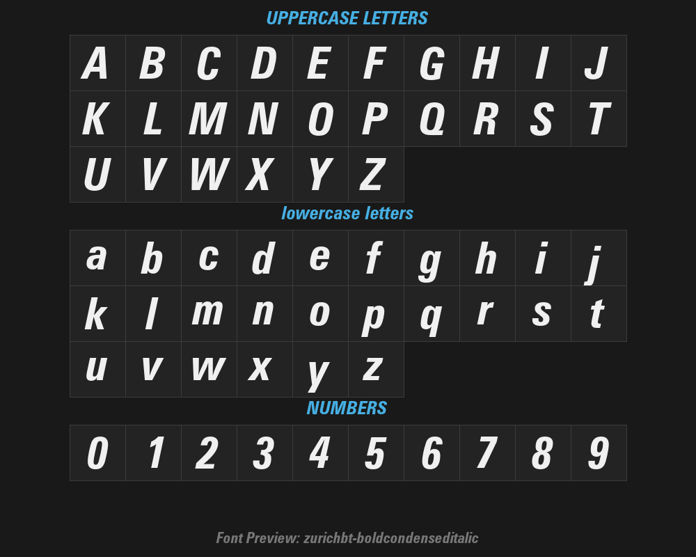 zurichbt-boldcondenseditalicPreview