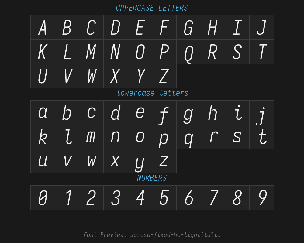 sarasa-fixed-hc-lightitalicPreview