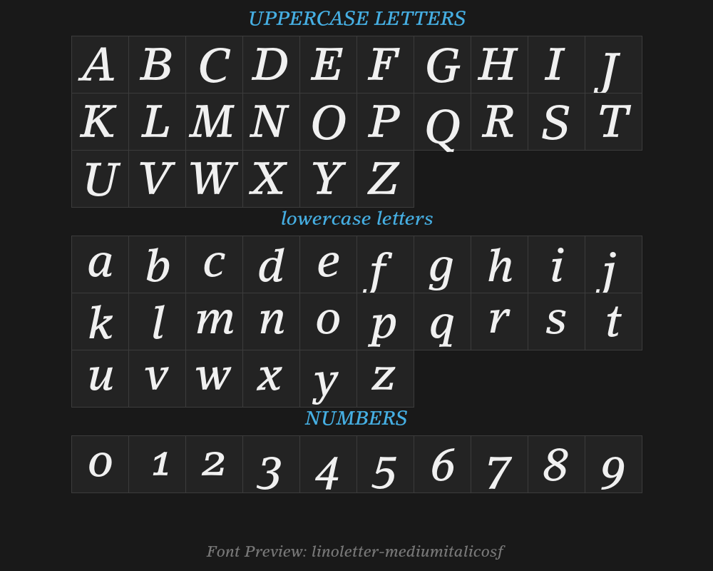 linoletter-mediumitalicosfPreview