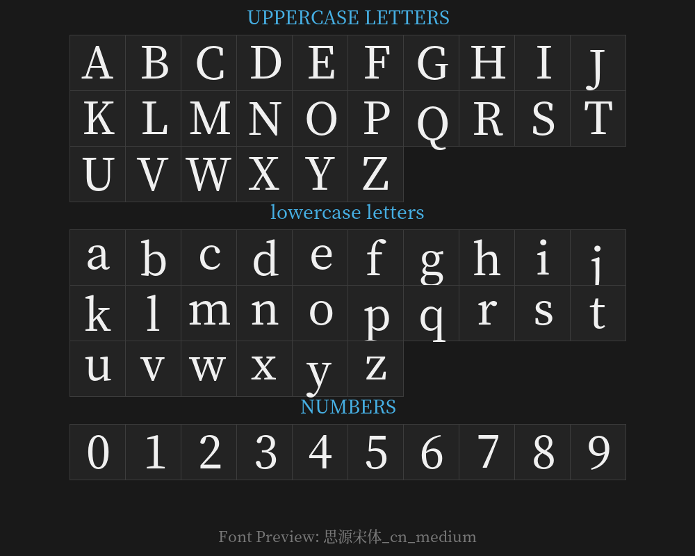 Source Song typeface _cn_mediumPreview