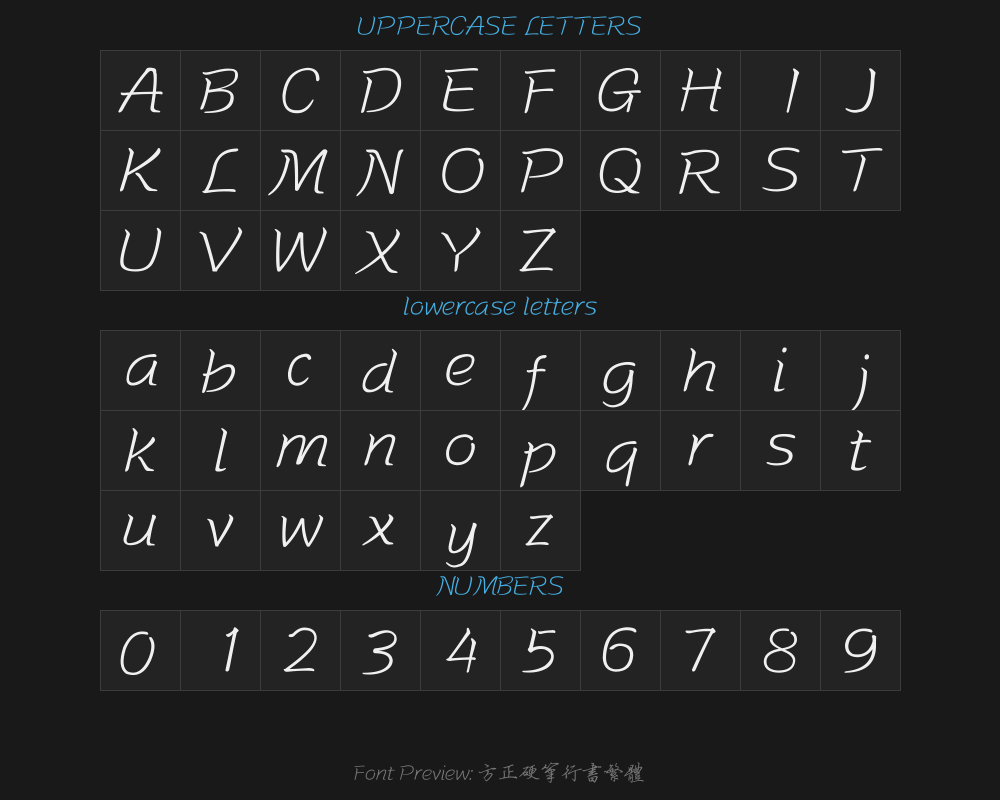 Fangzheng hard-pen Running Script Traditional Chinese.ttfPreview