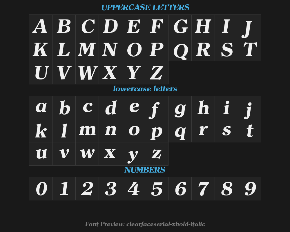 clearfaceserial-xbold-italicPreview