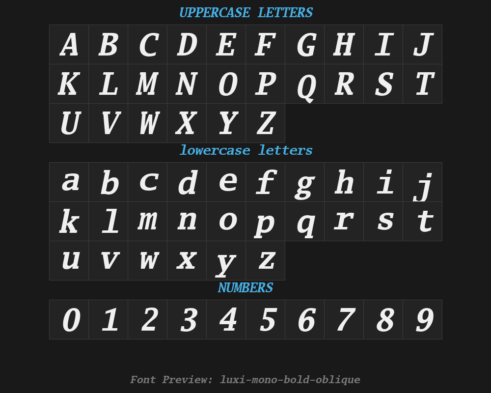 luxi-mono-bold-obliquePreview