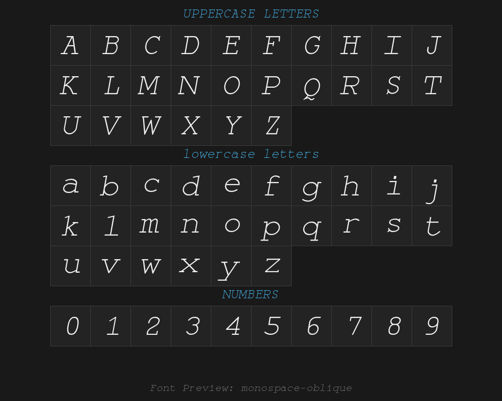 monospace-obliquePreview