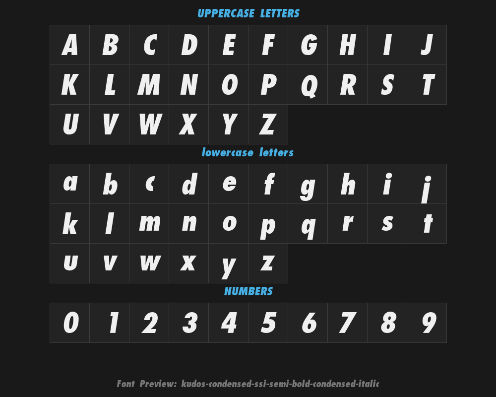 kudos-condensed-ssi-semi-bold-condensed-italicPreview