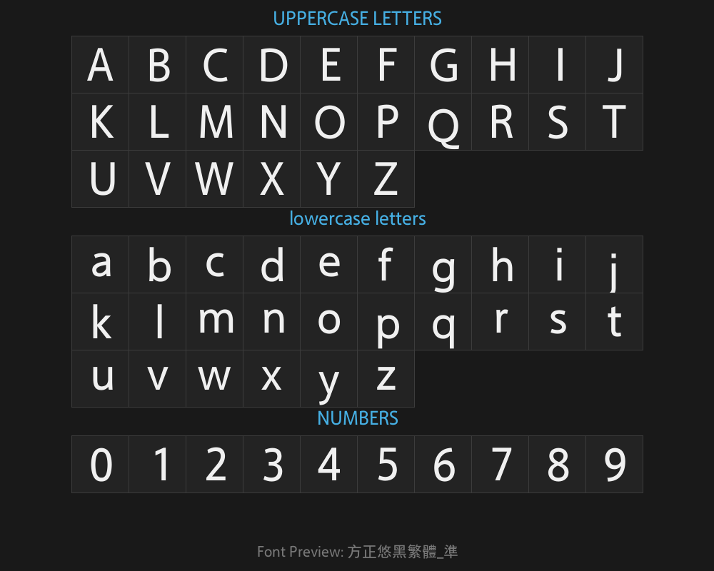 Fangzheng Youhei Traditional Chinese _ accuratePreview