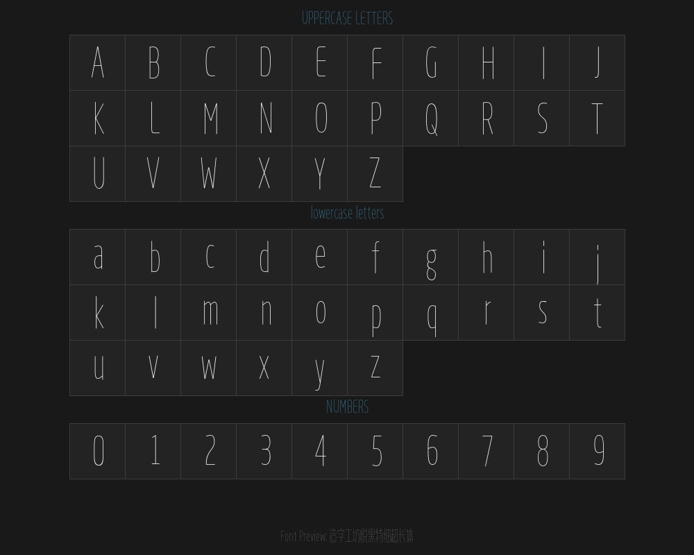 Character Creation Workshop Yuehei Extra Fine Ultra-Long Type.otfPreview