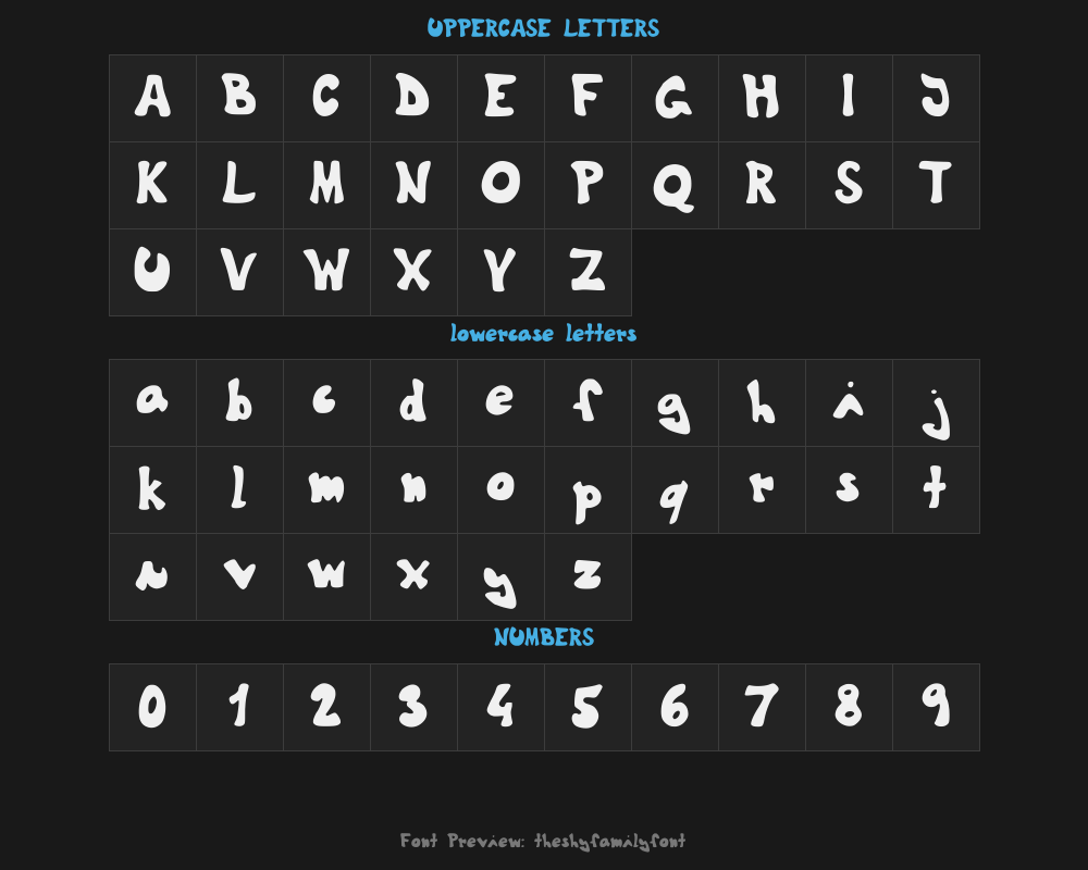 theshyfamilyfontPreview