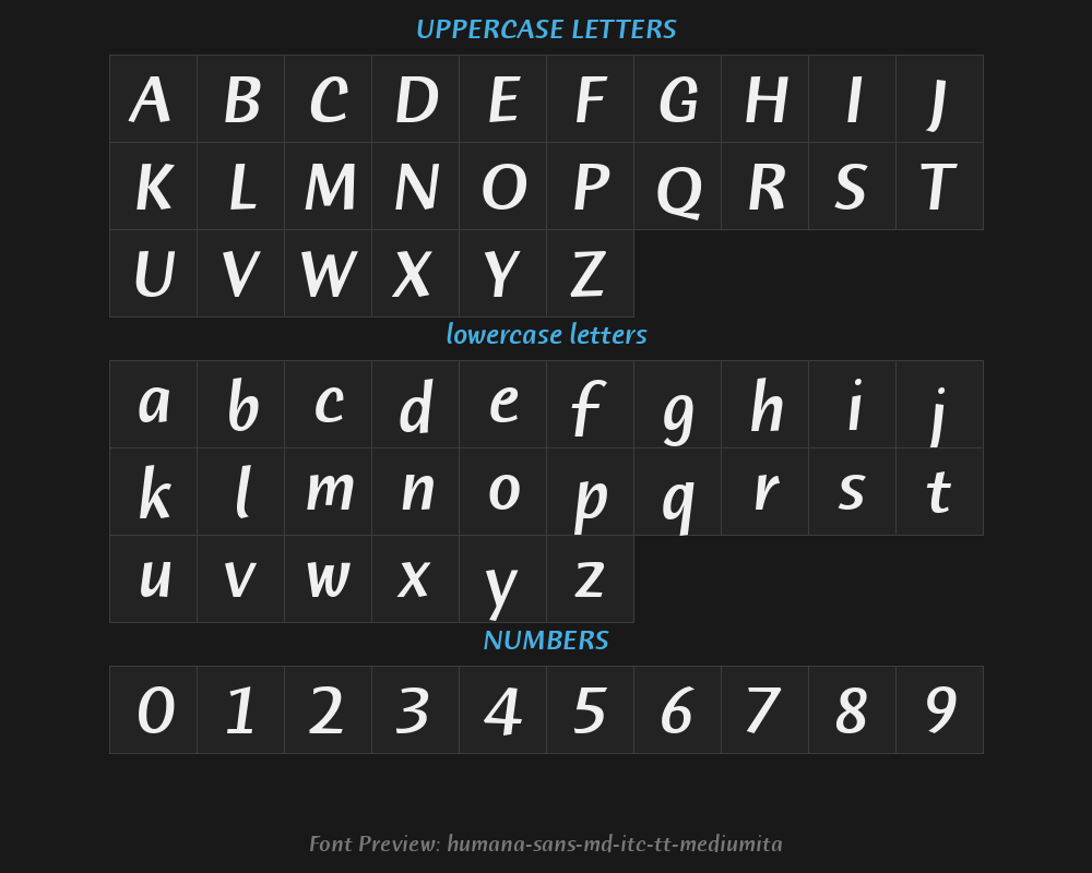 humana-sans-md-itc-tt-mediumitaPreview image