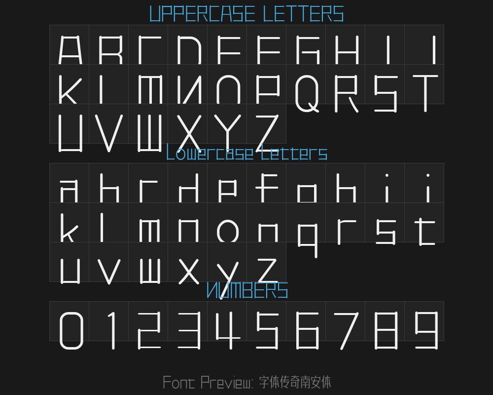 Font Legend Nan 'an TypePreview