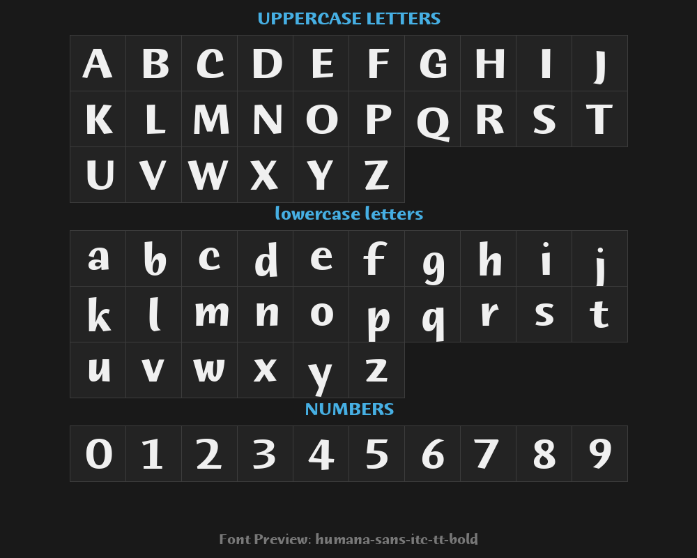 humana-sans-itc-tt-boldPreview